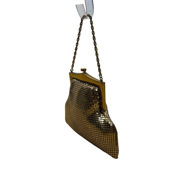 Vintage Whiting & Davis Co Women’s Gold Mesh Chain Handle Clutch Bag Sz S - Picture 2 of 9